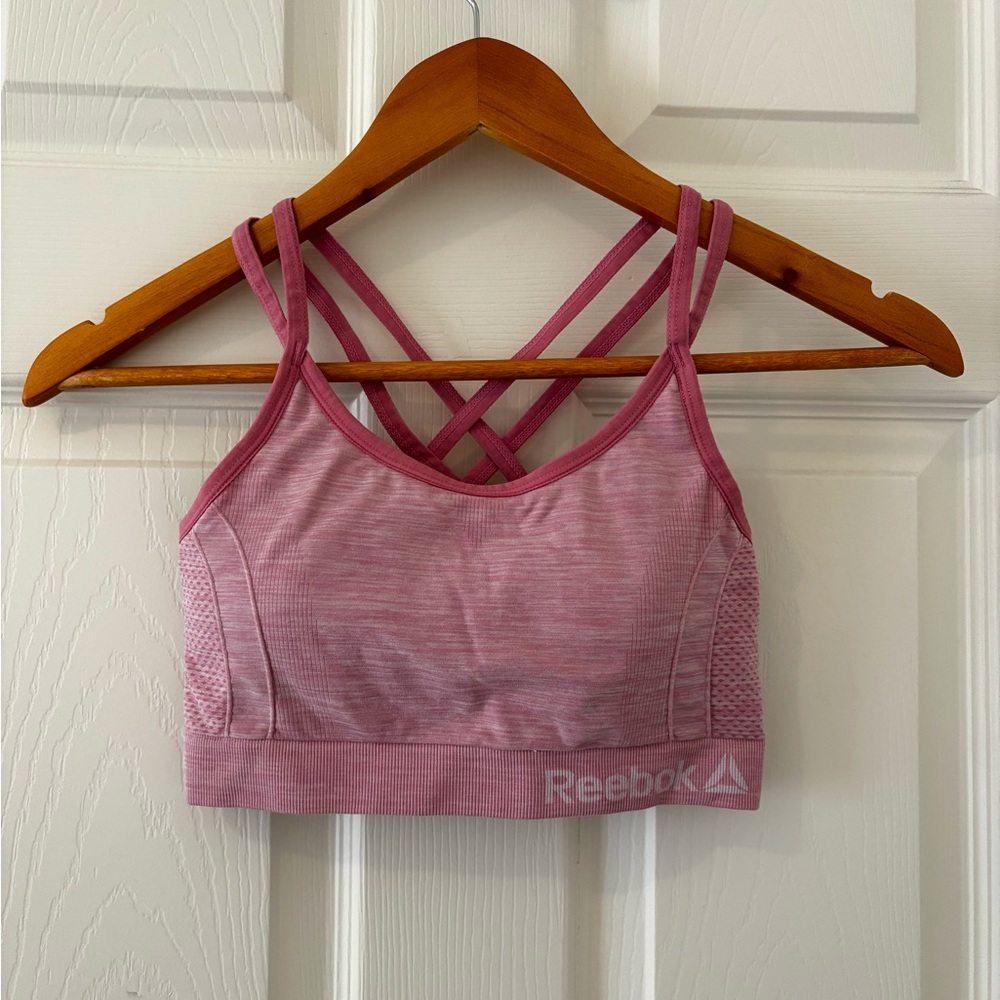 Light pink sports bra